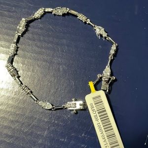 NWT Sterling Silver 7.5” bracelet with crystals